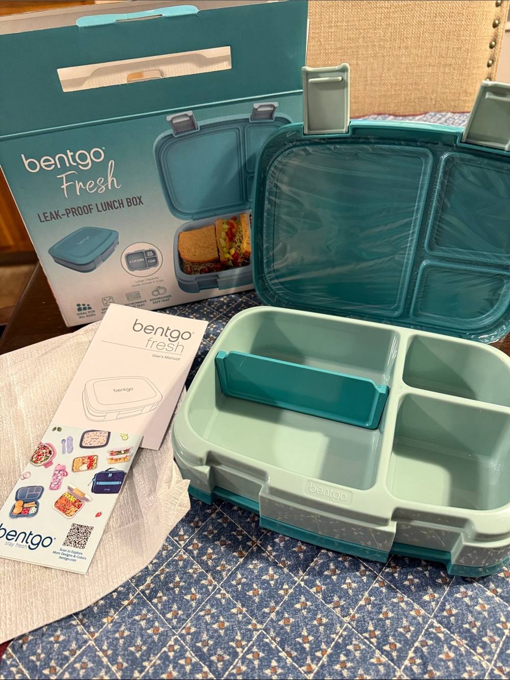 bentgo Fresh Mint Teal Leak-Proof Lunch Box